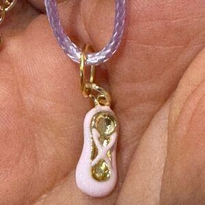 Pink and Gold Flip-Flop Pendant Necklace